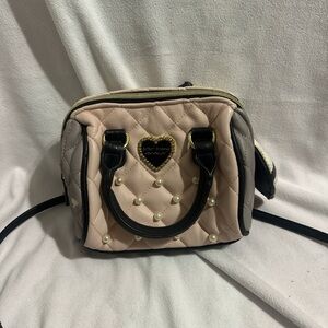 Pink and Black Quilted Handbag